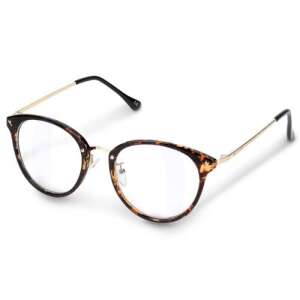 Navaris round blue light blocking glasses in tortoise shell frame with gold metal arms - Men's Sunglass