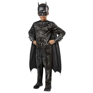 Batman costume for boys, black jumpsuit with cape and mask, 3-4 years old, 104 cm - DC
