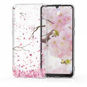 kwmobile Huawei Y6p clear case with pink sakura flower design - Phone Case