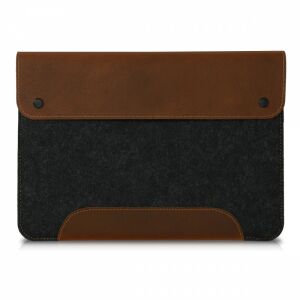 Kalibri iPad Pro 12.9 inch grey textile and brown leather tablet case - Tablet Case
