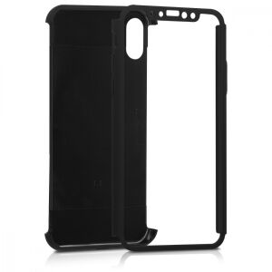 KWmobile iPhone X/XS Black Polycarbonate Case - Front and Back View - Phone Case
