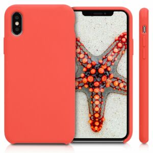 KWmobile iPhone X/XS Orange Case on iPhone, multiple angles - Phone Case