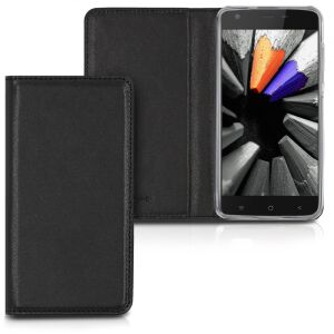 kwmobile Blackview A7 Pro Black Leather Flip Case - Phone Case