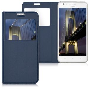 kwmobile Blue Eco Leather Flip Case for HTC Desire 10 Lifestyle - Phone Case