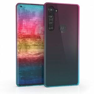 kwmobile Motorola Edge (2020) Szilikon Tok - Rózsaszín-Türkiz