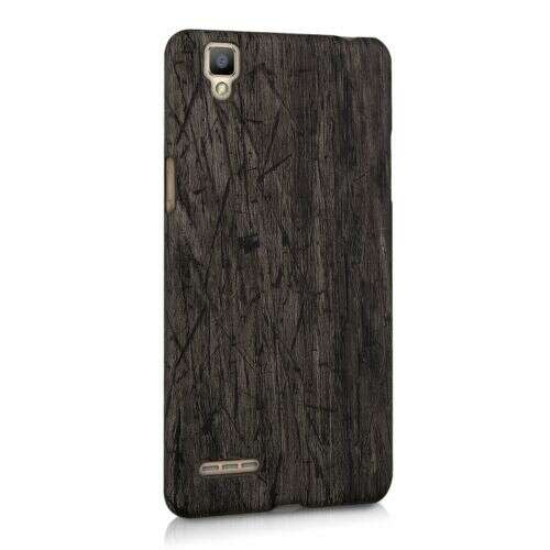 Oppo F1 phone case, brown wood grain design, protective cover
