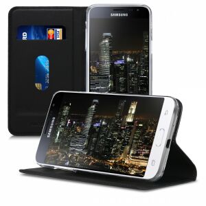kwmobile Samsung Galaxy J3 (2016) black wallet case with card slots - Phone Case