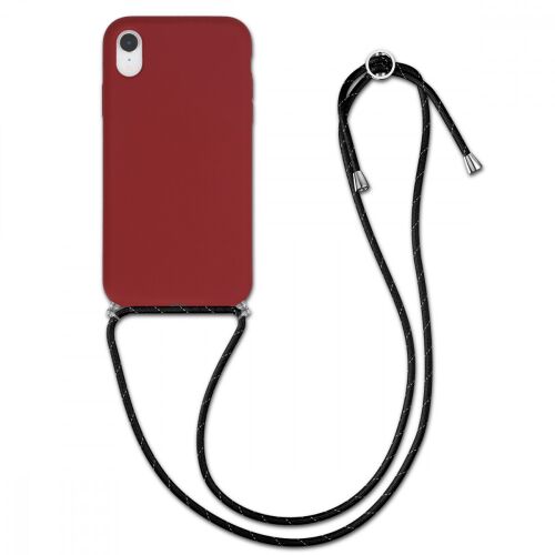 kwmobile iPhone XR Red Silicone Case with Adjustable Lanyard