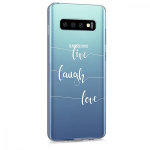 kwmobile Samsung Galaxy S10 clear case with Live Laugh Love design - Phone Case