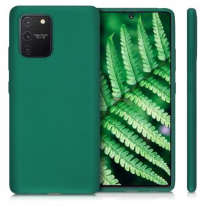 kwmobile Samsung Galaxy S10 Lite dark green silicone case, front and side view - Phone Case