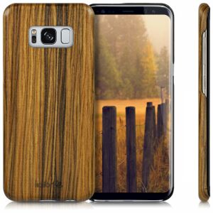 Kalibri Samsung Galaxy S8 wooden phone case, brown wood grain - Phone Case