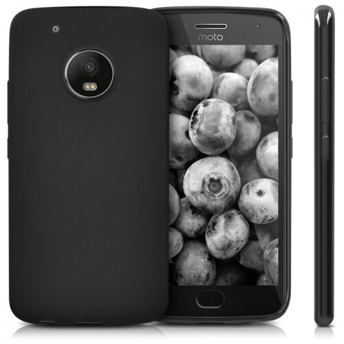 kwmobile Black Silicone Case for Motorola Moto G5 Plus with Phone Display