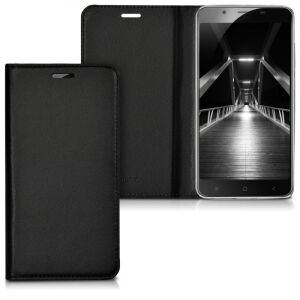 kwmobile Blackview P2 Fekete Öko Bőr Flip Tok telefonnal - Blackview