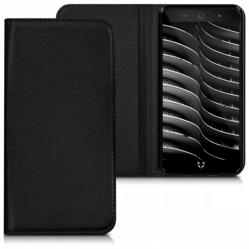kwmobile Wileyfox Swift 2X Black Eco Leather Flip Cover with Phone