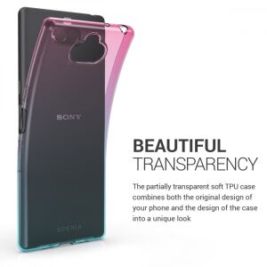 KWmobile Sony Xperia 10 Pink Silicone Case - Transparent Design - Phone Case