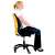 FELLOWES Professional Series Mesh Backrest, ergonomic lumbar support for office chairs, woman sitting on chair, yellow and black
