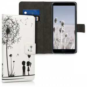 kwmobile Huawei Y6 (2018) wallet case with dandelion and couple design, card slots - Phone Case