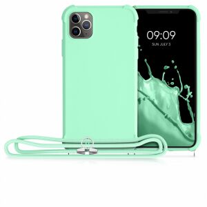 kwmobile iPhone 11 Pro Max mint green silicone case with neck strap - Phone Case