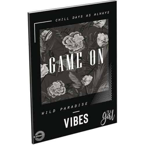 T-Creatív It's a Girl kockás füzet virágmintával, GAME ON