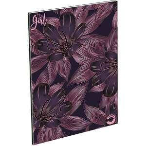 T-Creatív Its a Girl kockás füzet virágos mintával, lila - T-Creativ