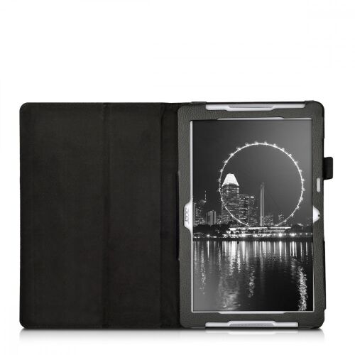 kwmobile Black Faux Leather Tablet Case for Acer Iconia One 10 B3-A30, open view