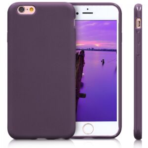 kwmobile iPhone 6/6s purple silicone case on phone - Phone Case