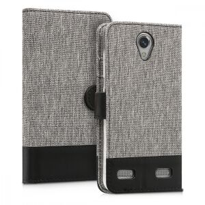 KWmobile ZTE Blade A520 Grey Textile Wallet Case - Phone Case