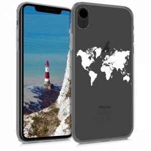 Világtérkép iPhone XR Silicone Case - World Map Design - Nonbrand Phone Case