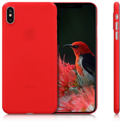 KWmobile Red iPhone XS Max Case with Bird Wallpaper and Side View