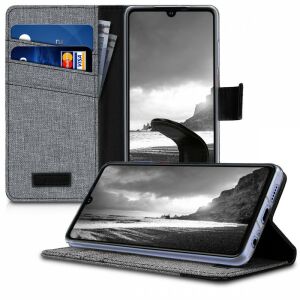 kwmobile Huawei P30 Grey Wallet Case with Card Slots and Stand - Phone Case