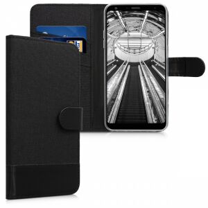 kwmobile LG Q Stylus black textile wallet case with card slots - Nonbrand Phone Case