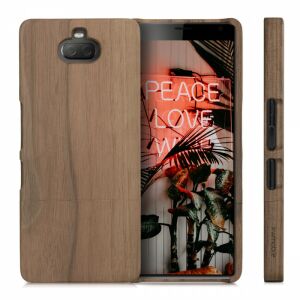 kwmobile Sony Xperia 10 Plus wooden phone case, brown - Phone Case