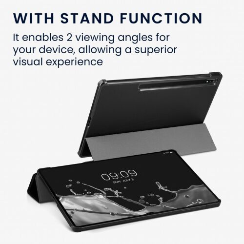 Kwmobile Samsung Galaxy Tab S8 Plus черен калъф със стойка, два ъгъла на гледане