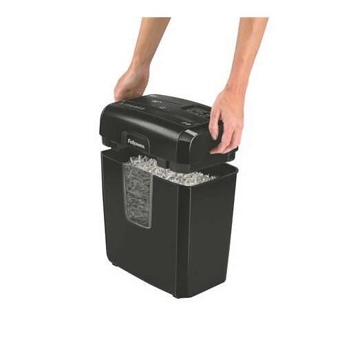 Distrugător de documente Fellowes Powershred 8Cd, negru, tăiere cu confetti, 8 coli, coș de 14 litri