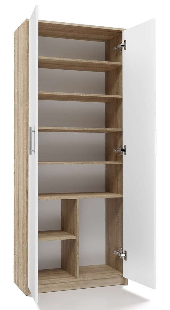 Odell MIX Oliv 2D könyvespolc, irodai szekrény, sonoma-fehér