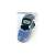DYMO Letratag Razor 100H label maker, blue and black, front view, with label tape