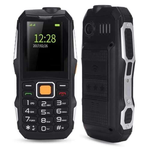 Senior Mobiltelefon, Dual Sim, cseppálló, fekete