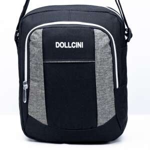 Dollcini Herren Schultertasche, schwarz und grau, Vorderansicht - Handtaschen