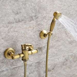 TRENDY S Bamboo Style Antique Bronze Shower Faucet with Hand Shower installed - Trendy S Faucet