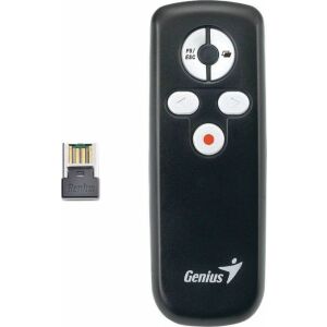 GENIUS Prezentációs távirányító, lézermutatóval, vezeték nélküli, GENIUS "Media Pointer 100"