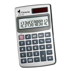 VICTORIA Vrecková kalkulačka, 12 číslic, kovové puzdro, VICTORIA &rdquo;GVZ-152&rdquo;