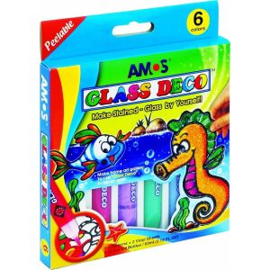 AMOS Üvegfóliafesték készlet, AMOS, 6 különböző szín