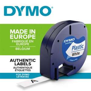 DYMO Bandă pentru mașini de scris, 12 mm x 4 m, DYMO "Letratag", alb 37525833 Mașini de etichetat și benzi