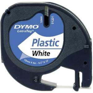 DYMO Feliratozógép szalag, 12 mm x 4 m, DYMO "Letratag", fehér