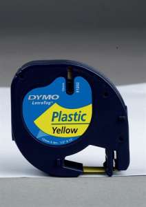 DYMO Beschriftungsmaschinenband, 12 mm x 4 m, DYMO "Letratag", gelb 31559544 Etikettiermaschinen und -bänder