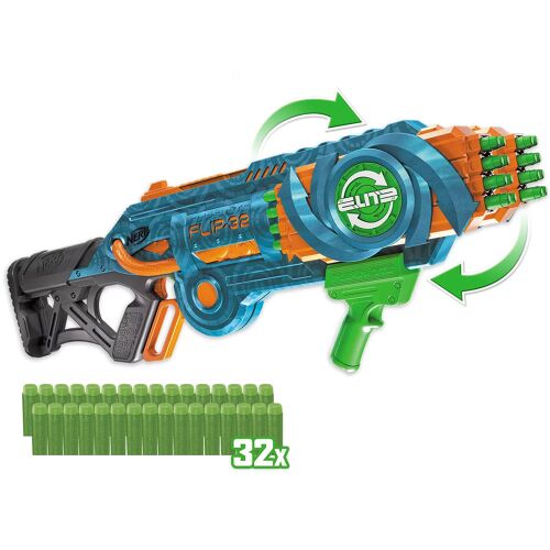 Large NERF Elite 2.0 FLIP-32 blaster with 32 foam darts