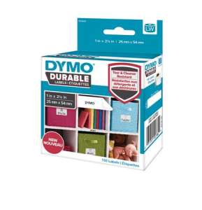 DYMO Tartós címkék, 160 címke, 1 hüvelyk x 2 1/2 hüvelyk, 25 mm x 54 mm, szakadás- és tisztítószer-álló, LW címkenyomtatóhoz - Etikettnyomtató és kellék