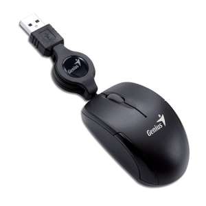 GENIUS Egér, vezetékes, optikai, kisméret, USB, GENIUS "Micro Traveler", fekete 31559617 Egerek