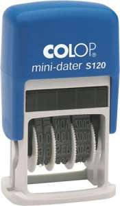 COLOP mini-dater S120 self-inking date stamp, blue - Colop