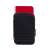 RIVACASE Tok 2.5 inch HDD Case, black, with red zipper, closed, front view, with a red external hard drive inside